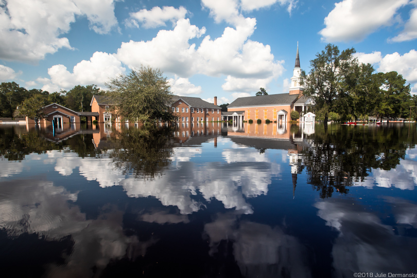 Flooded Methodist church in Conway, South Carolina