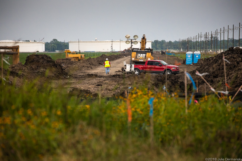 Construction on the Bayou Bridge pipeline in St. James, Louisiana