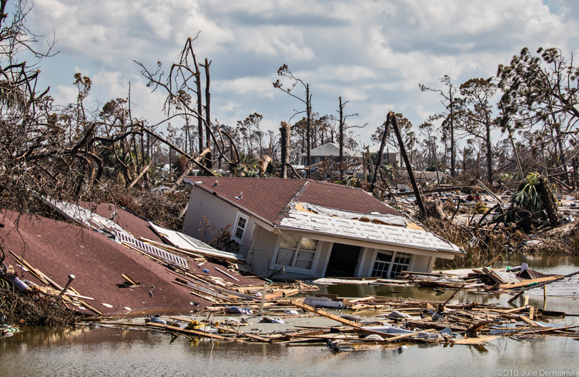 Hurricane Michael damage in Mexico Beach, Florida