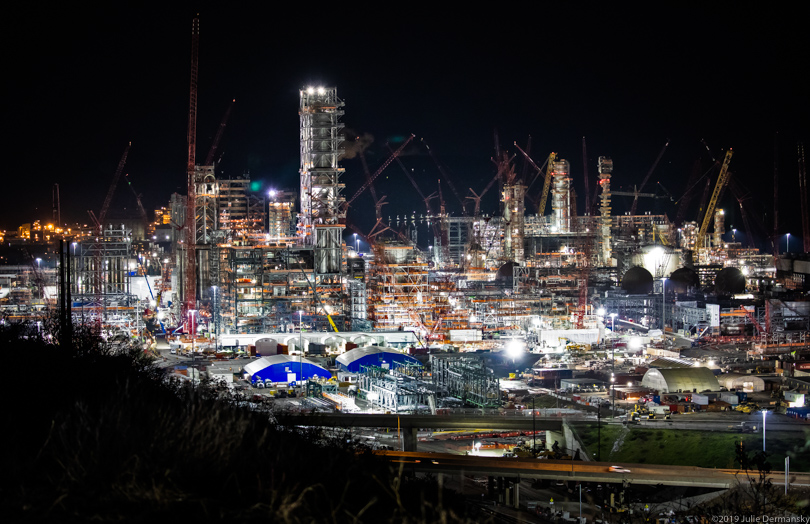 Shell's ethane cracker plant under construction in Beaver County, Pennsylvania. 