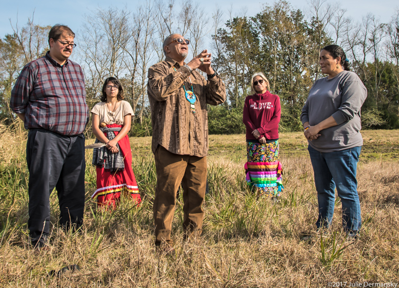 Chief Edward Chretien Jr. gives blessing to the use of land for use in an anti-pipeline protest camp