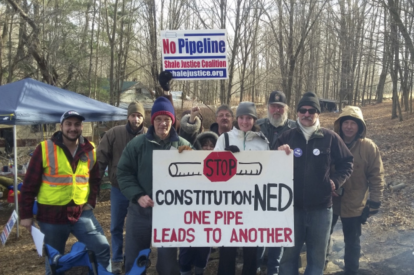 Activists protesting a pipepine in Pennsylvania.