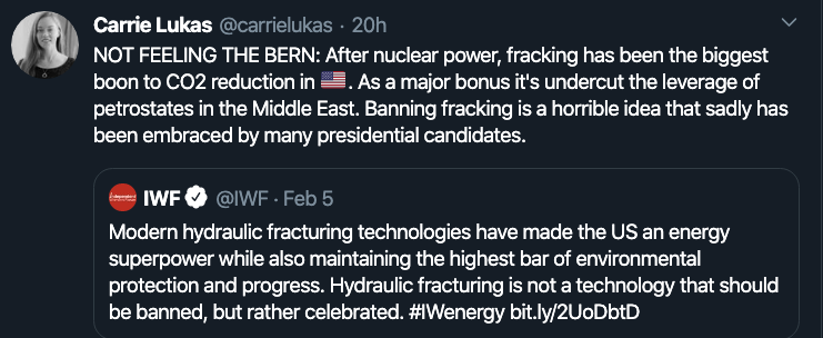 Carrie Lukas Fracking Tweet
