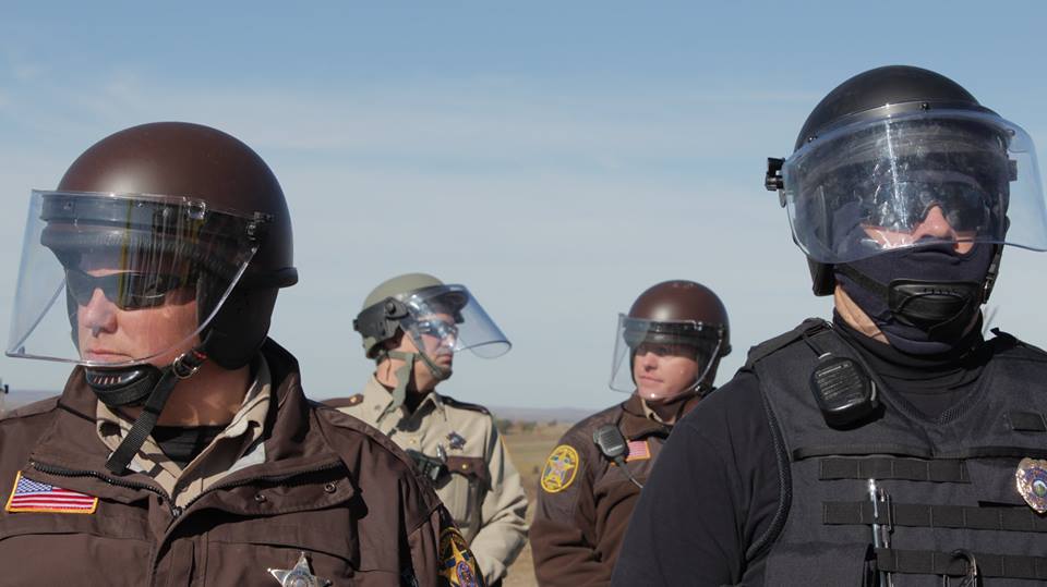 Officers in riot gear