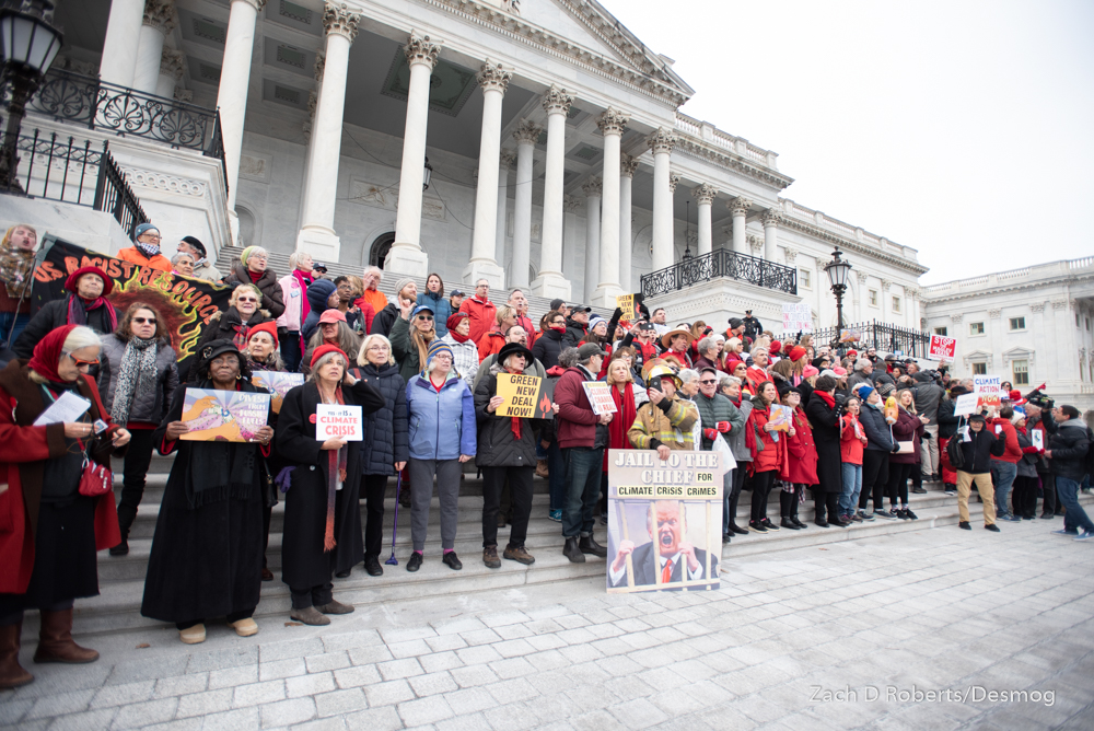 Hundreds of activists rallied on the steps of the U.S. Capitol during Jane Fonda's FireDrillFriday in D.C.