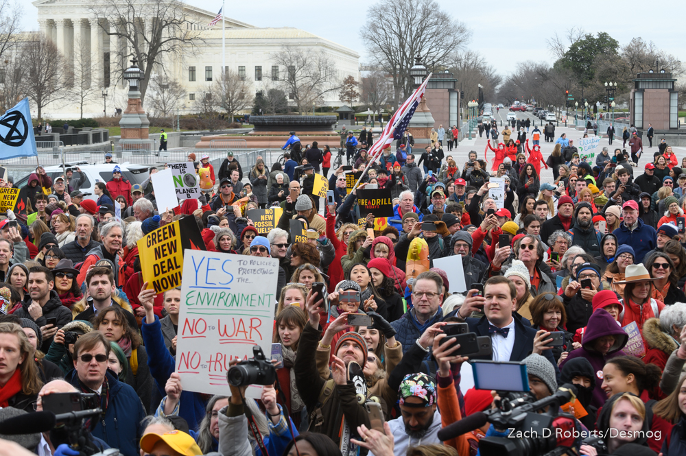 View of rally attendees at U.S. Capitol