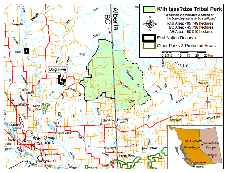 K'ih tsaa?dze Tribal Park map