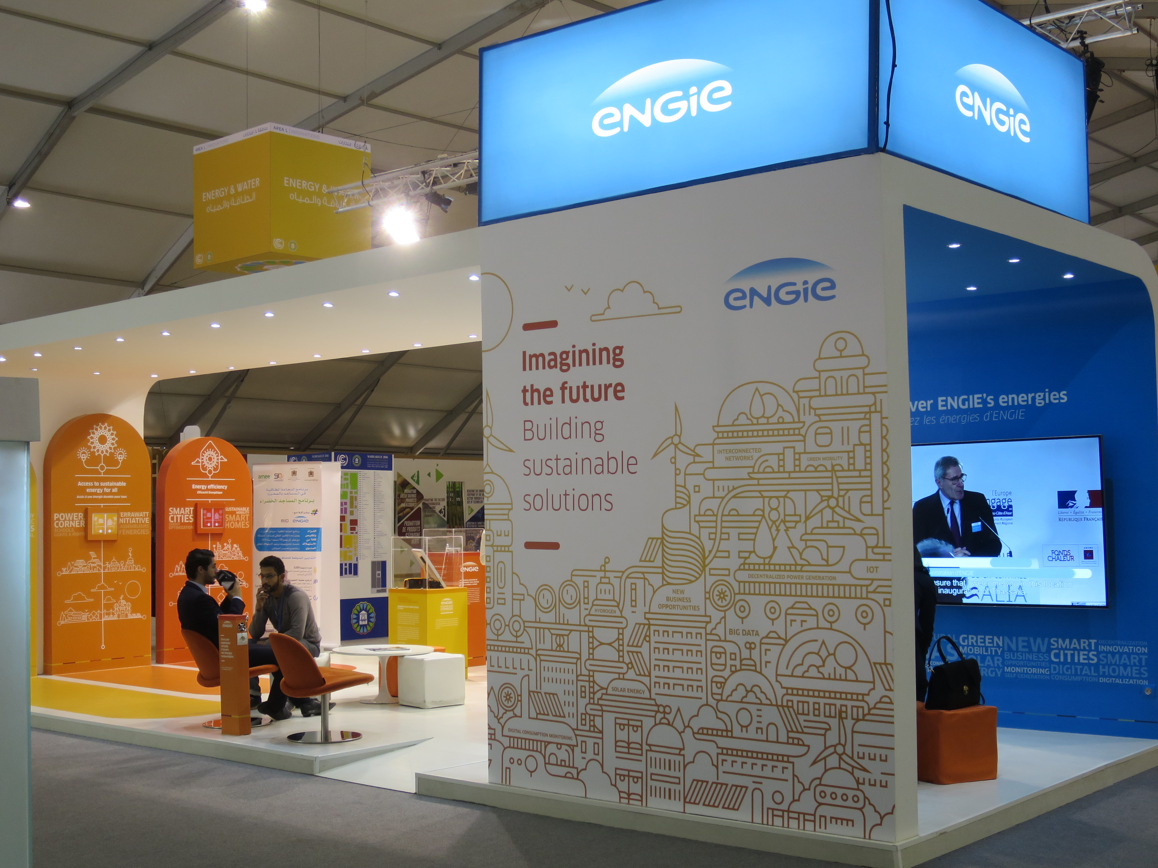 The French multinational energy corporation Engie's booth at the Marrakech climate talks.