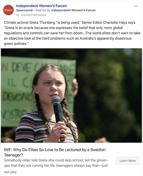 IWF Greta Thunberg Ad