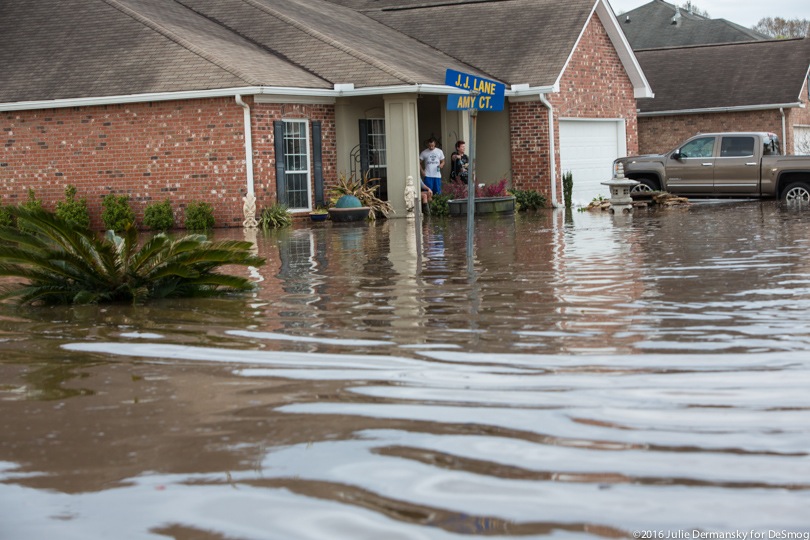 Flooded houses in Louisiana