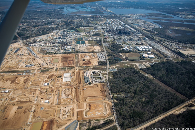Aerial view of a chemical plant expansion