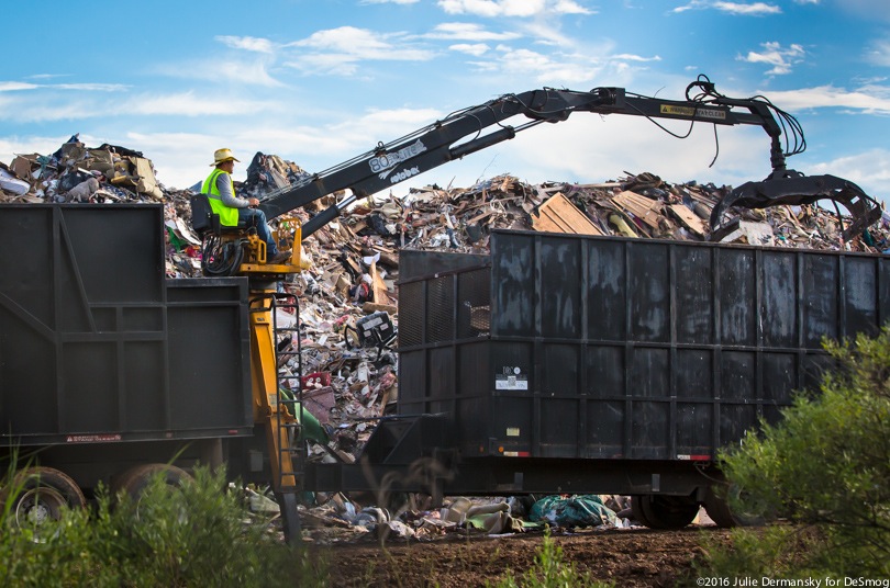 A temporary landfill for flood debris in Louisiana.