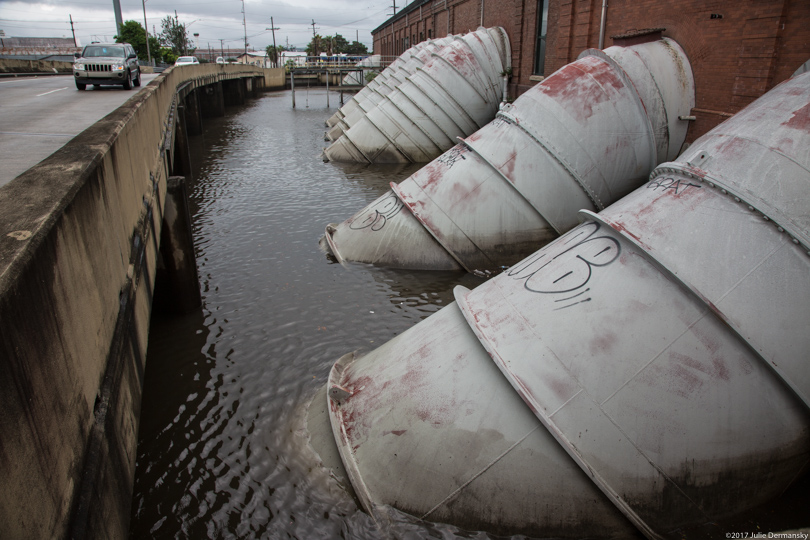 Flooded pump station in New Orleans