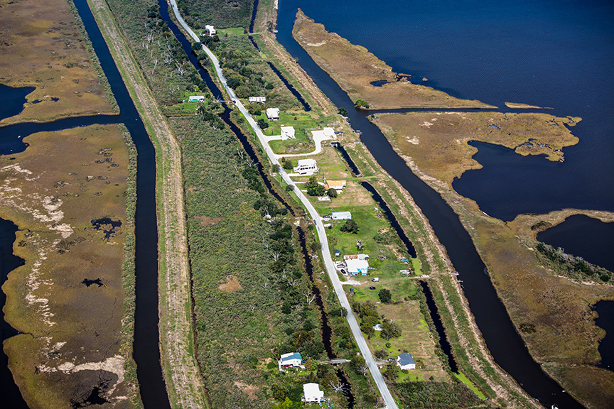 Aerial view of Isle de Jean Charles