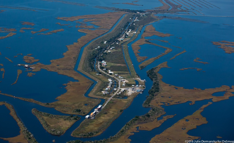 Isle de Jean Charles among Louisiana's barrier islands.