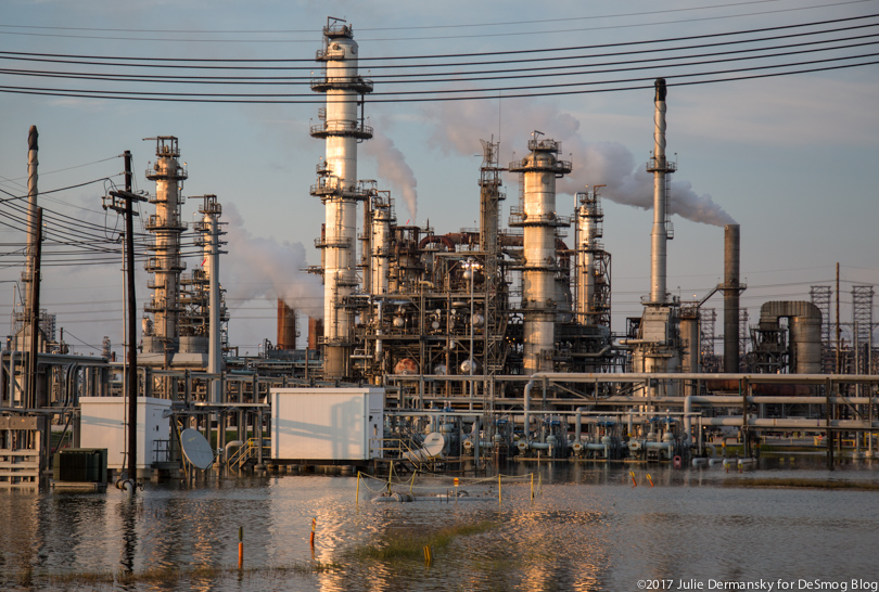 Motiva's flooded refinery in Port Arthur, Texas