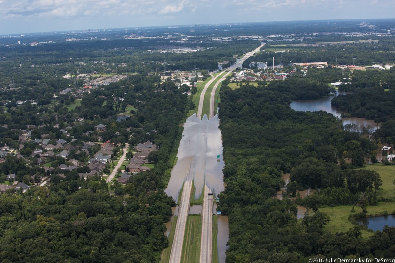 Flooded highway in Louisiana