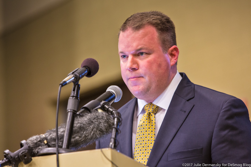 Bayou Bridge pipeline manager Cary Farber speaks at the hearing