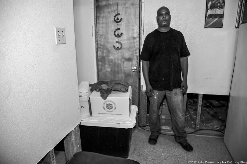 Jo Woodson in his apartment complex in Port Arthur