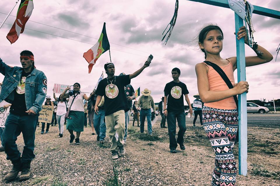 A diverse coalition of Texans marched in a protest against the Trans-Pecos pipeline