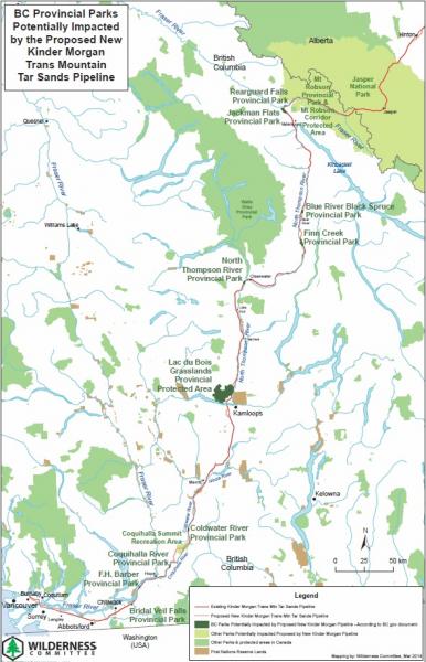 Kinder Morgan Trans Moutain pipeline route