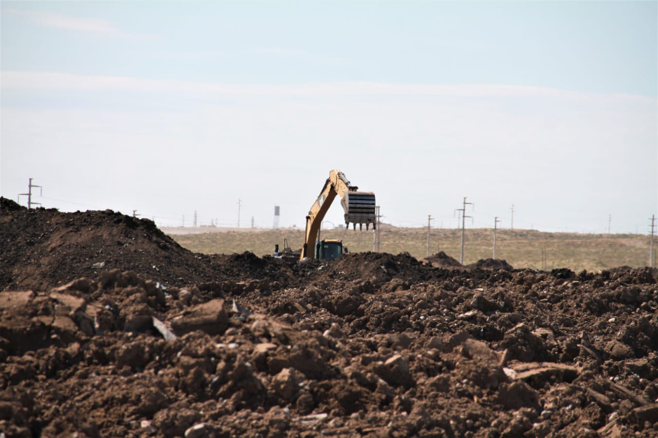 Oil and gas drilling waste at a processing facility in Argentina