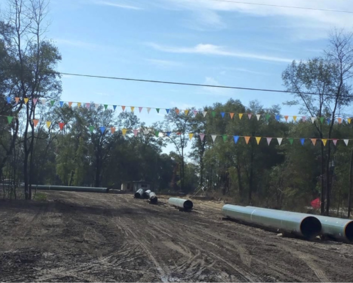 New sections of pipe being laid as part of the Sabal Trail pipeline.