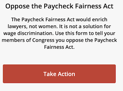 Oppose the Paycheck Fairness Act IWV