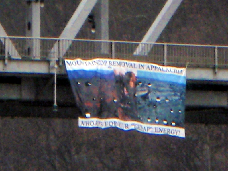 Banner on the South Side Bridge in Charleston, WV