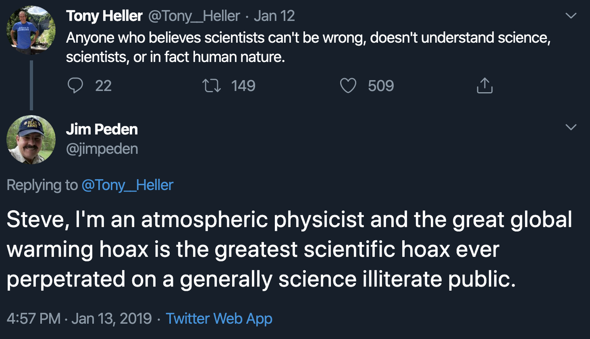 Steve, I'm an atmospheric physicist and the great global warming hoax is the greatest scientific hoax ever perpetrated on a generally science illiterate public.