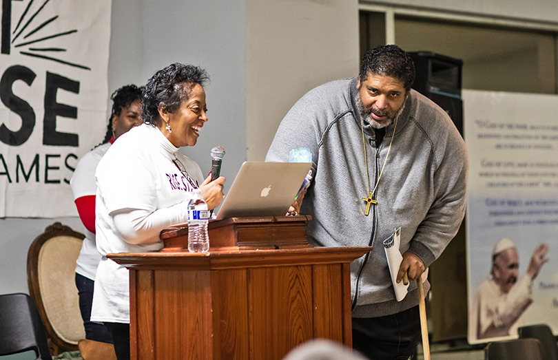 Sharon Lavigne with Rev. William Barber