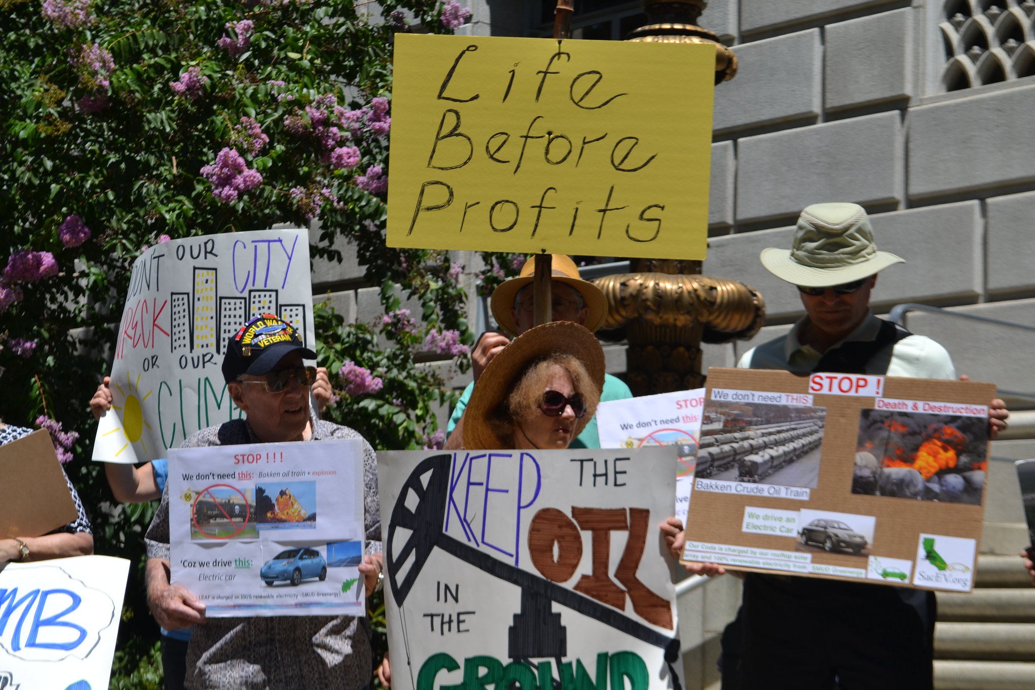 Oil by rail protest outside the Federal Railroad Administration