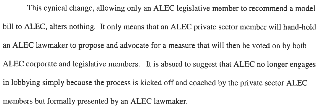 ALEC Legislator-Driven