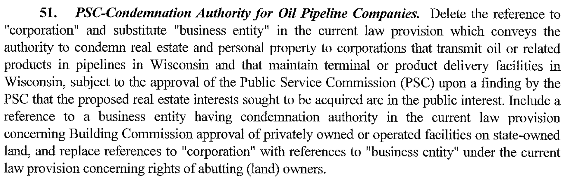 Enbridge Wisconsin Budget Provision