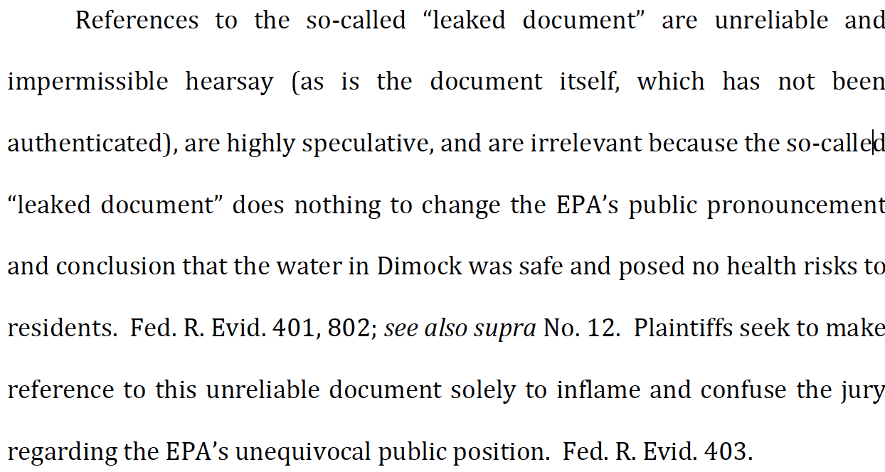 EPA Dimock Leaked Powerpoint