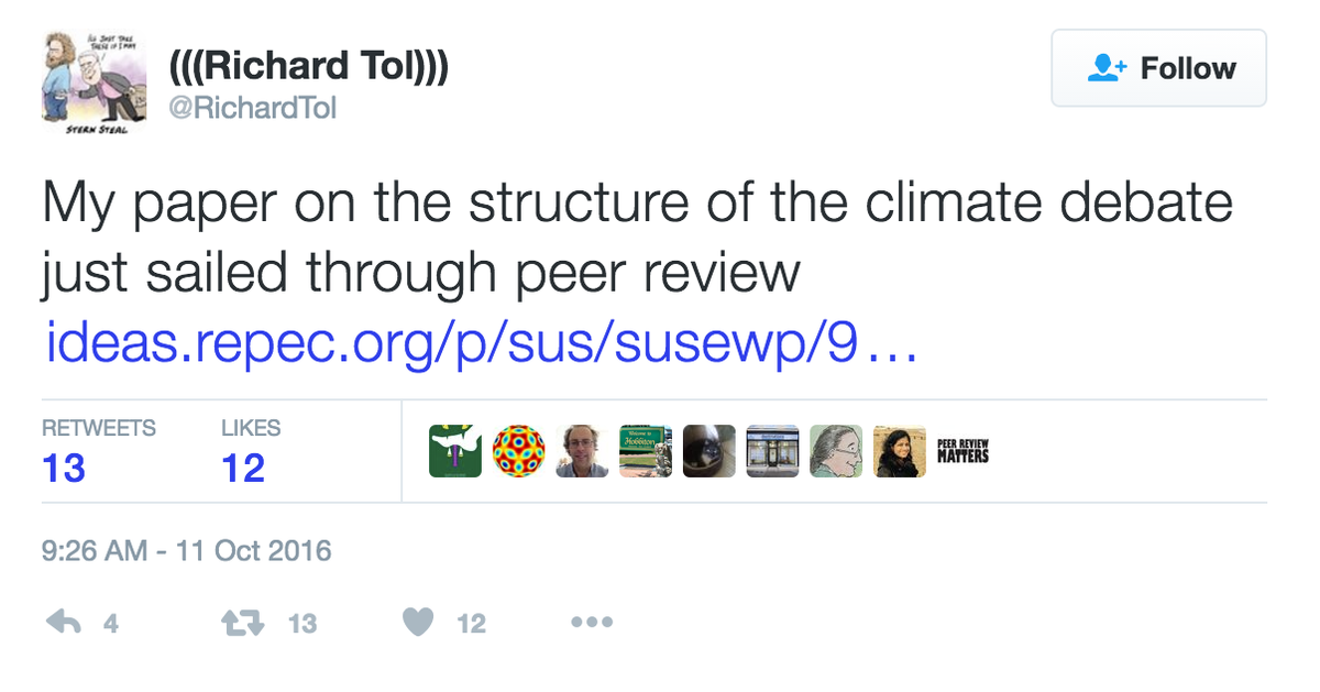 My paper on the structure of the climate debate just sailed through peer review (tweet)