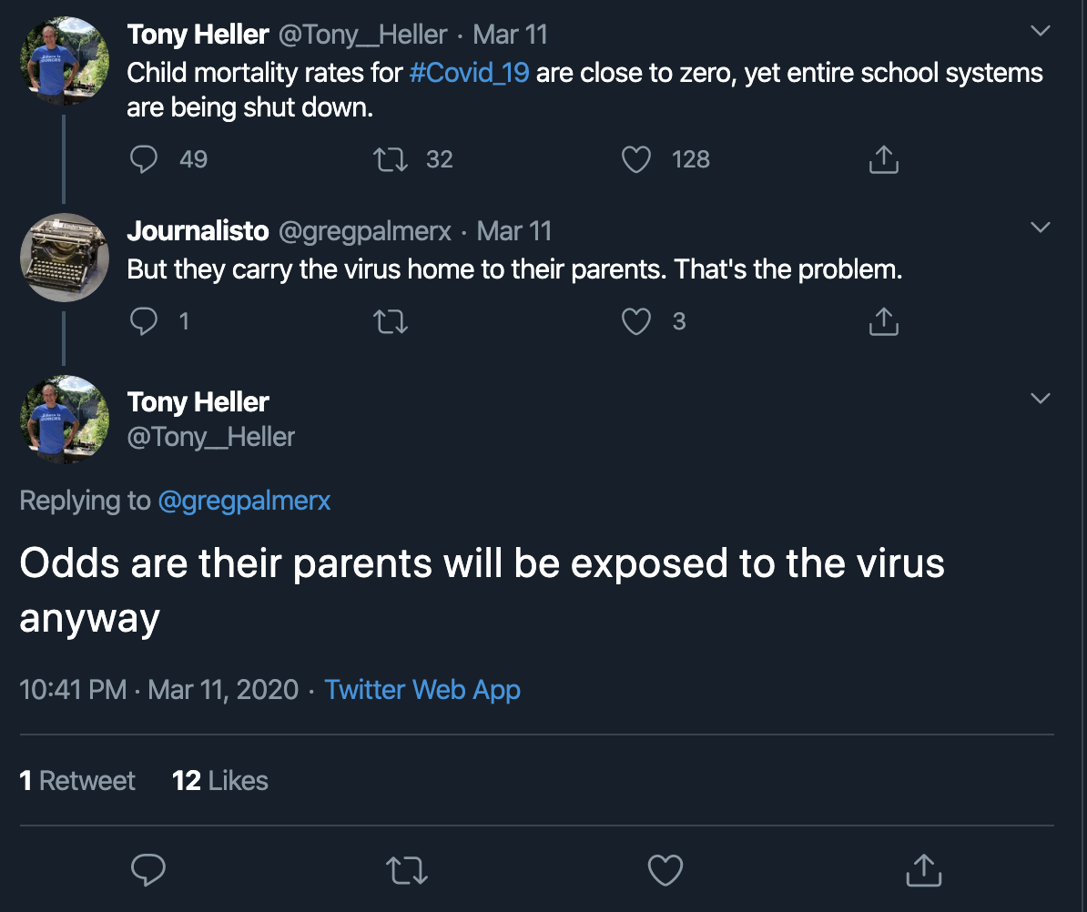 Child mortality rates for #Covid_19 are close to zero, yet entire school systems are being shut down