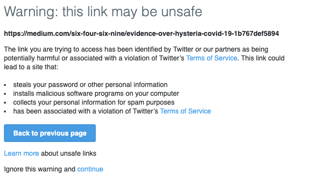 Twitter Link May Be Unsafe