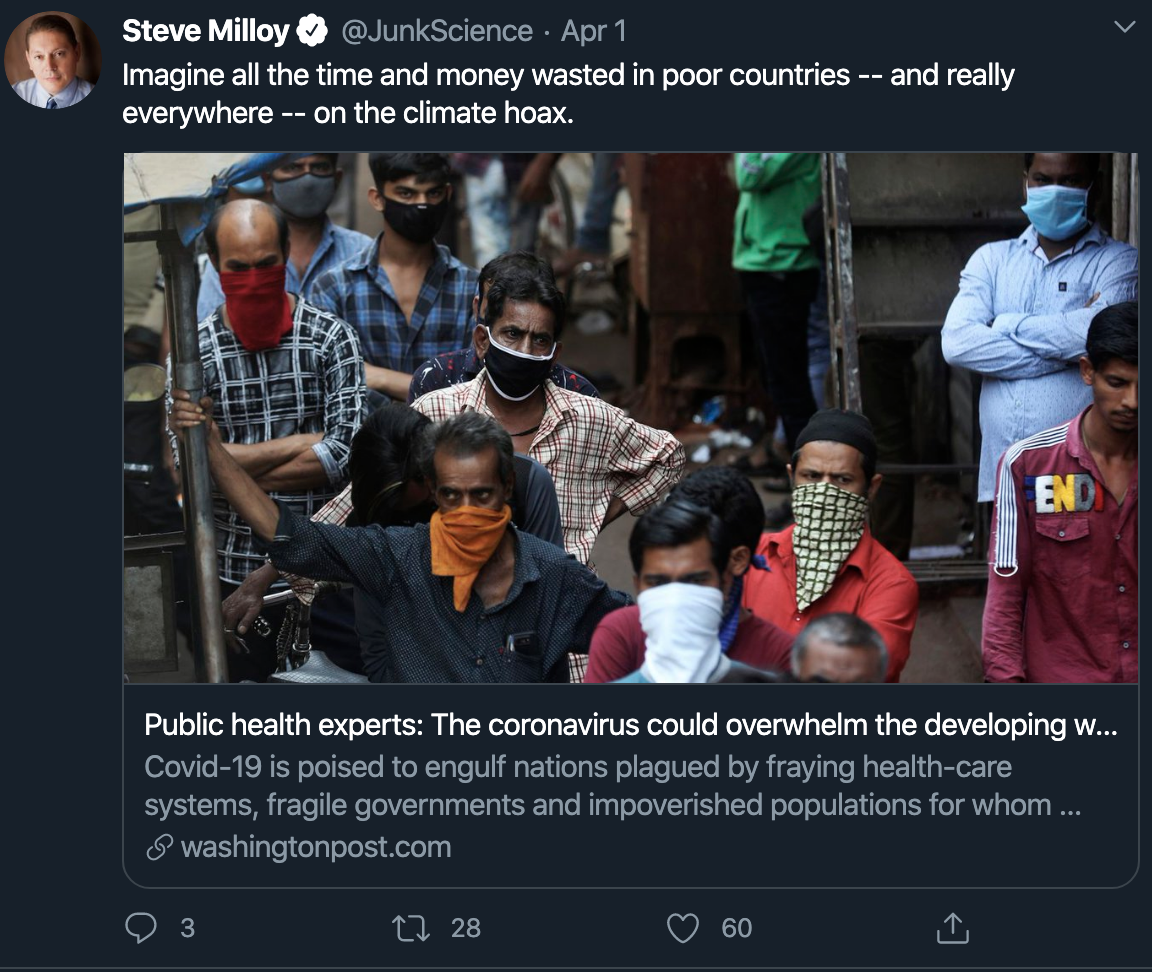 Imagine all the time and money wasted in poor countries -- and really everywhere -- on the climate hoax