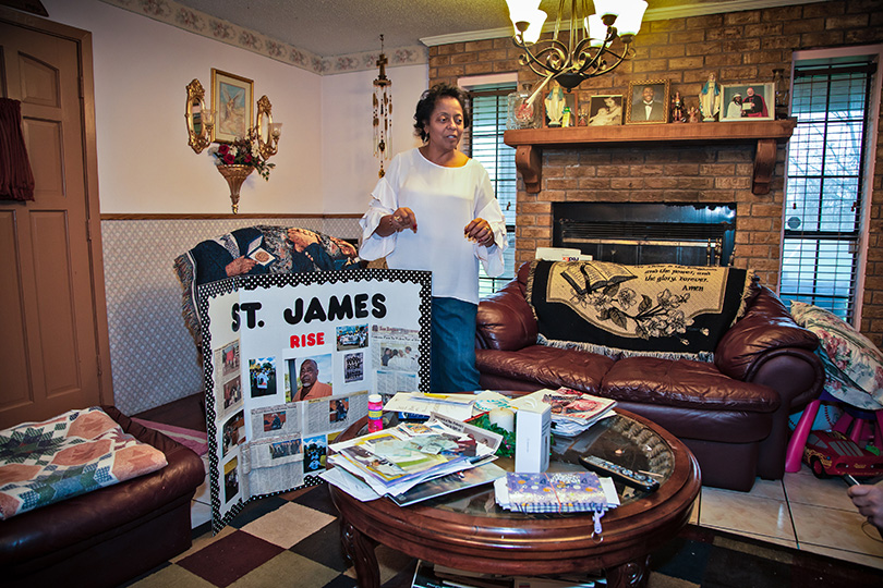 Sharon Lavigne at her house in St. James Parish, Louisiana,  less than two miles from where Formosa plants to build a petrochemical facility .
