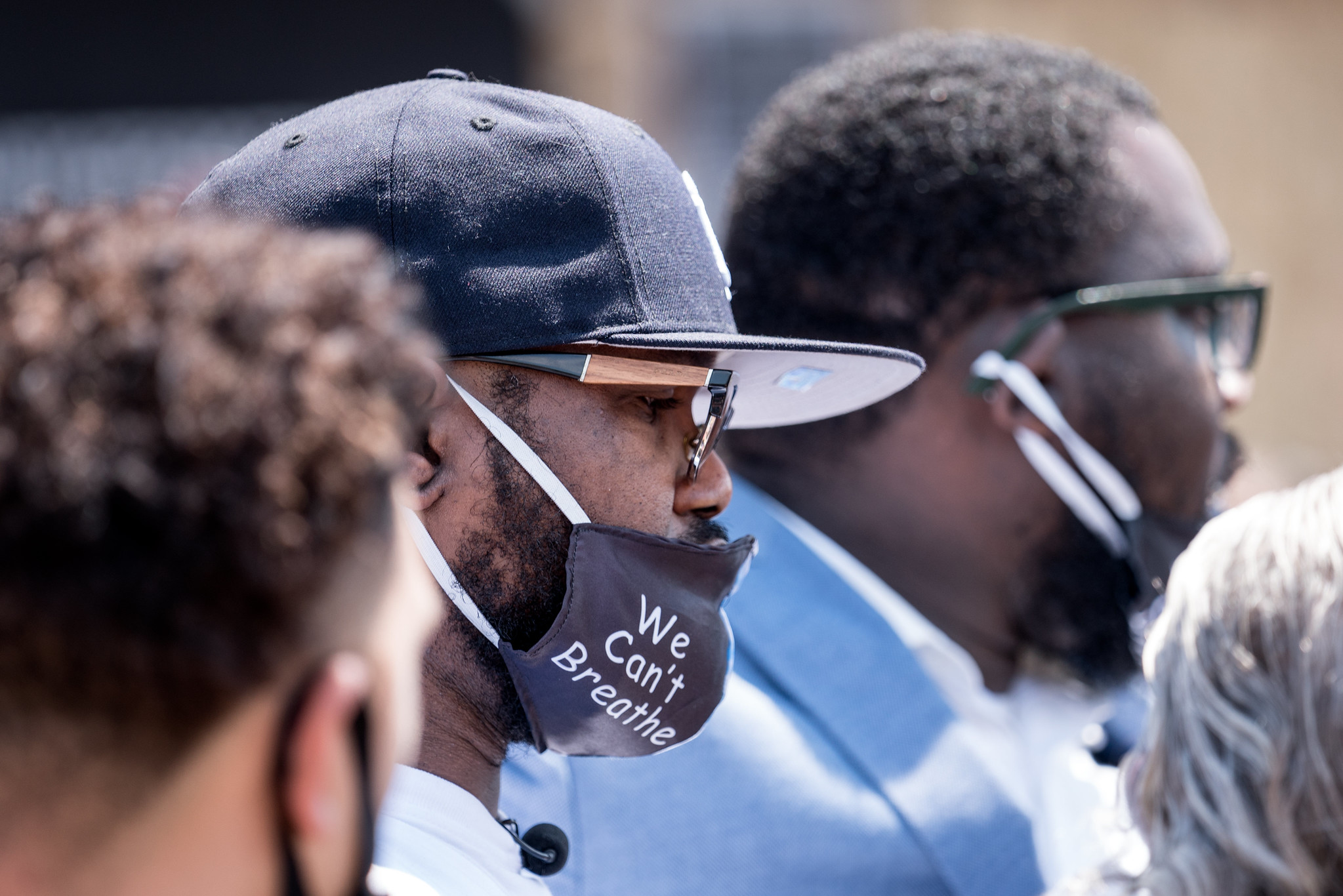 Terrence Floyd visiting a memorial for his brother George Floyd