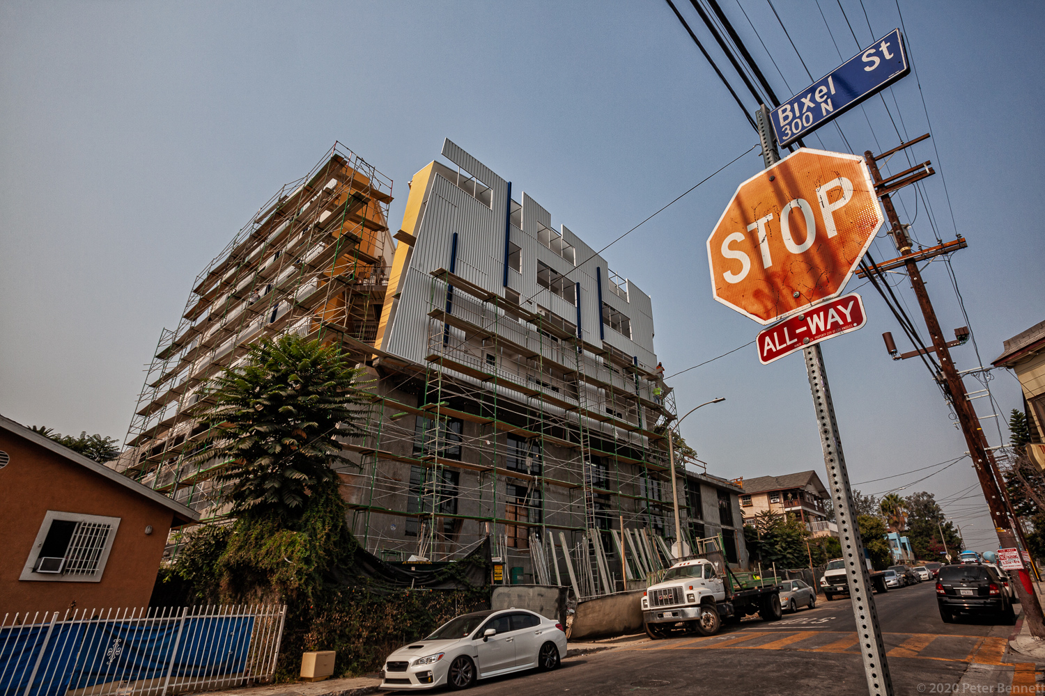 One of many new multi-unit residential developments being constructed in the Vista Hermosa neighborhood.