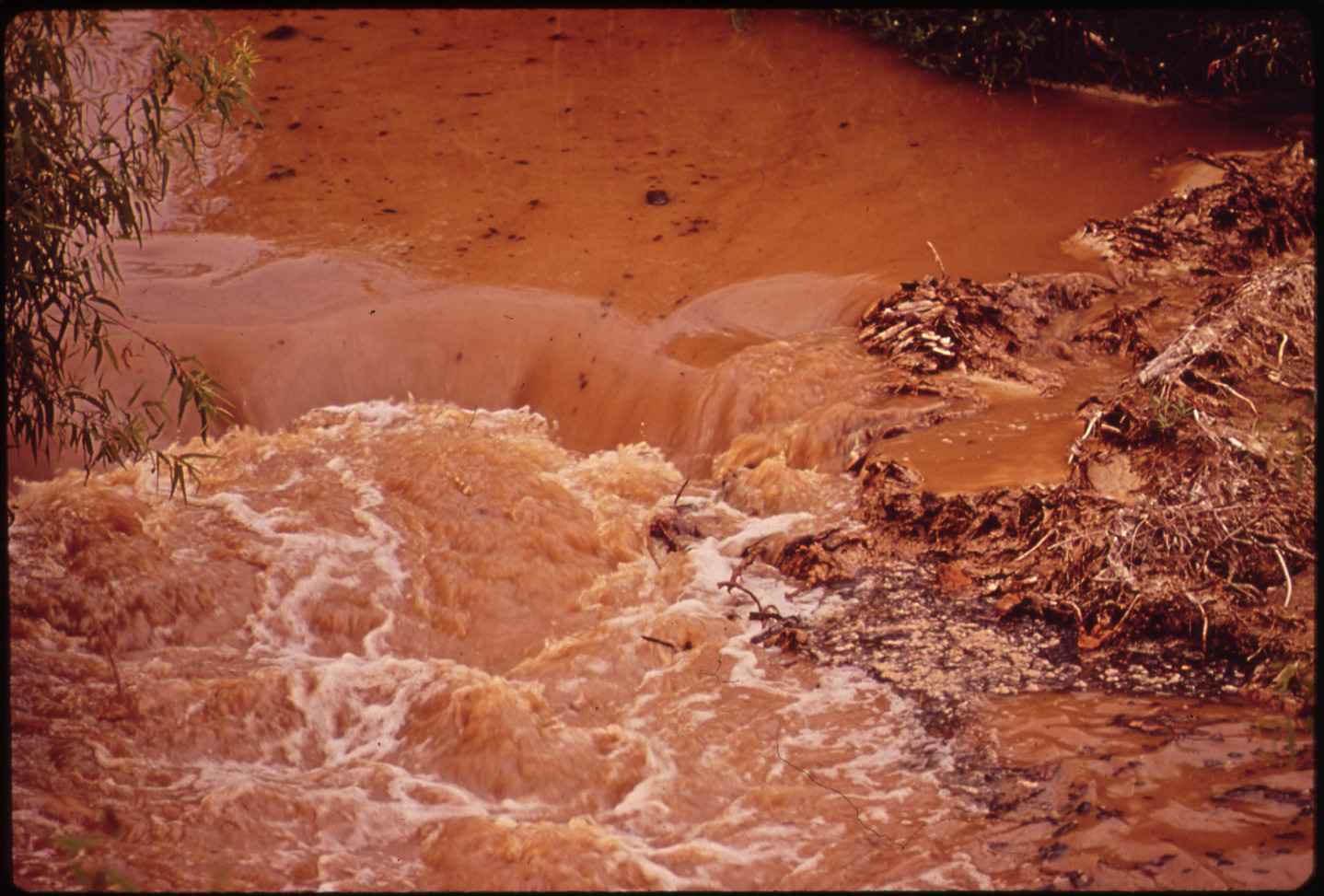 Wastewater from a Louisiana paper mill pours into a stream in 1972
