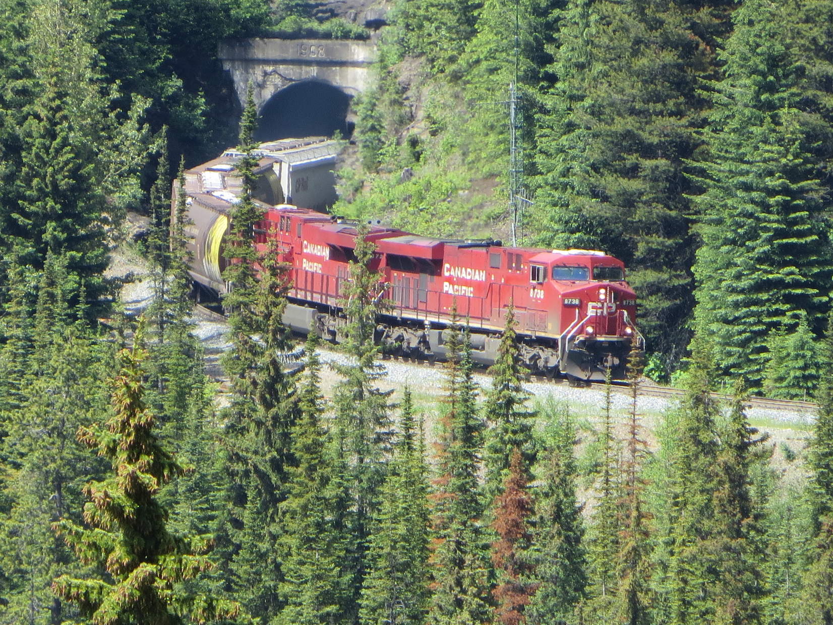 Canadian Pacific Railway train at Lower Spiral Tunnel