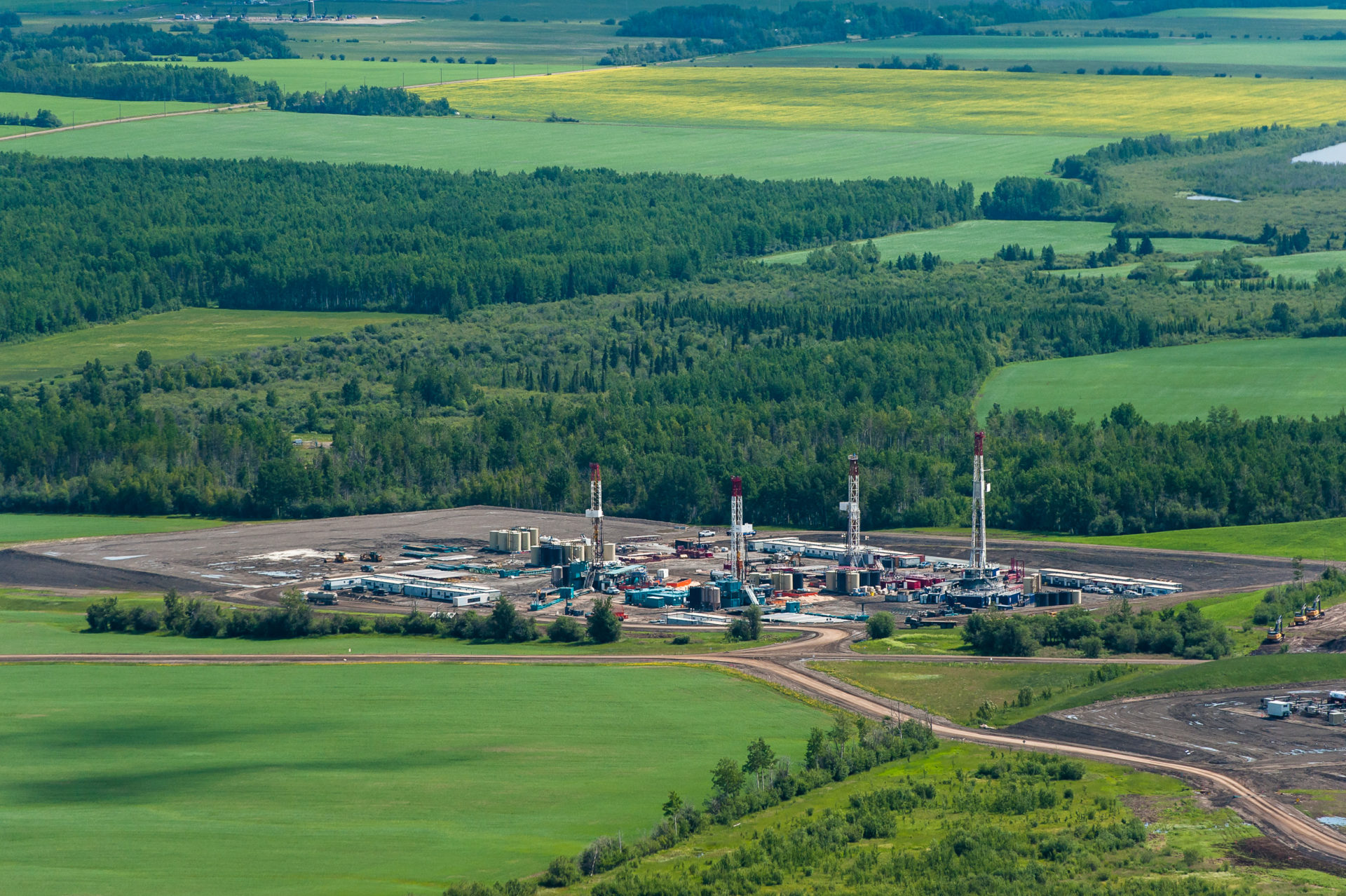 Fracking wells in Farmington, British Columbia