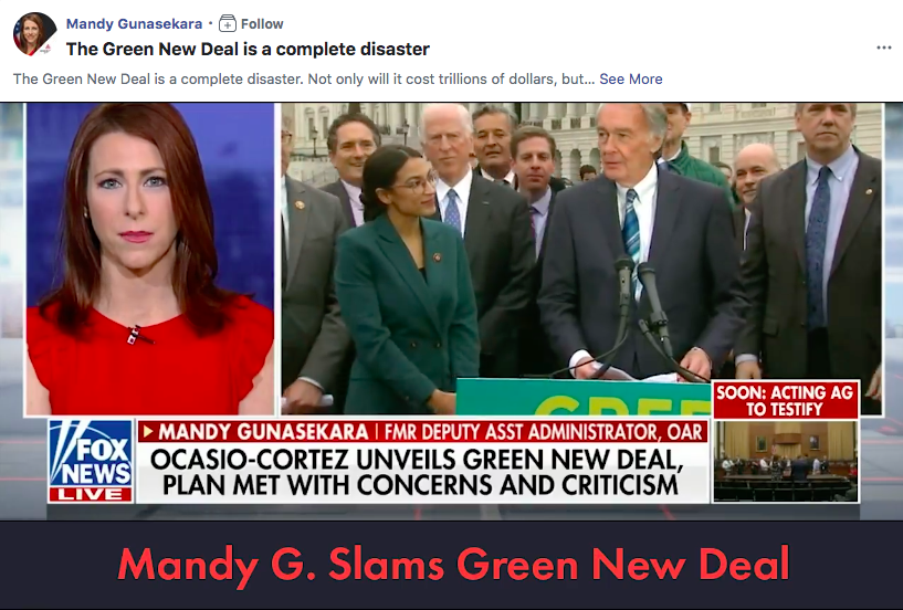Mandy Gunasekara attacking the Green New Deal on Fox News