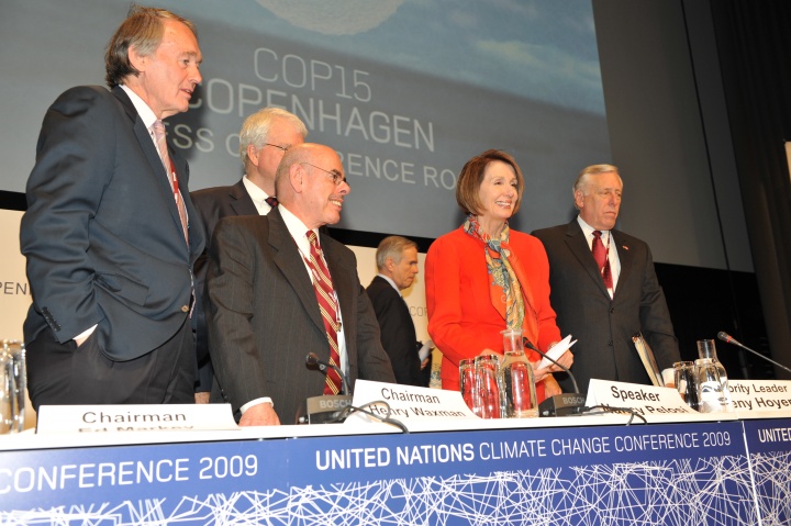 Ed Markey, Henry Waxman, Nancy Pelosi at 2009 Copenhagen UN Climate Conference