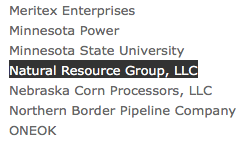 Natural Resource Group highlighted among a list of Merjent's clients on its website