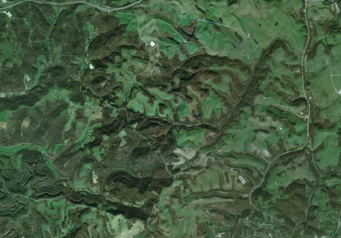 Satellite map of reclaimed mine land in Ohio