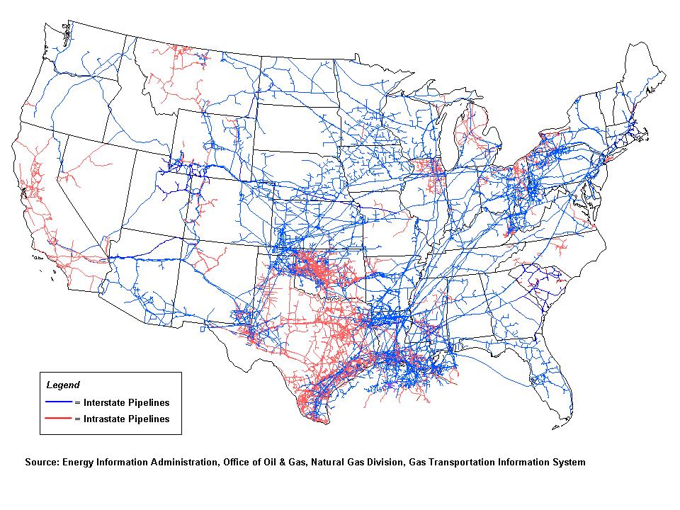 natural gas pipelines map